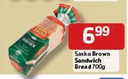 Sasko Brown Sandwich Bread- 700gm