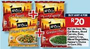 Mccain Stew Mix,CutBeans,DicedCarrots,Peas,CountryCrop,MixedVegetables-4x250Gm