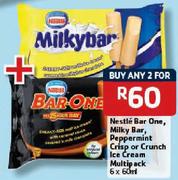 NestleBarOne, Milky Bar, Peppermint Crisp Or Crunch Ice Cream Multipack-6x60Ml