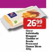Clover Individually Wrapped Cheddar Or Gouda Processed Cheese Slices-400g Each