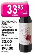 Sauvignon.Com Cabernet Sauvignon Or Sauvignon Blanc-750ml