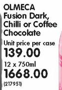 Olmeca Fusion Dark Chilli Or Coffee Chocolate-12x750ml