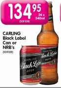 Carling Black Label Can Or NRB's-24x340ml