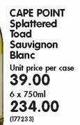 Cape Point Splattered Toad Sauvignon Blanc-6x750ml