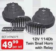 Eco Tech 12V 114Db Twin Snail Horn With Relay-Per Set