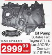 Femo Oil Pump Suitable For Toyota 2.7Hilux 3RZ-FE/Quantum 2.7 2TR-FE-Each