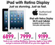 iPad  With Retina Display Wi-Fi and Cellular-16GB Each