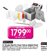 Anvil 5Ltr Single Electric Fryer Value Added Pack-Per Pack