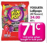 Yogueta Lollipops(All Flavours)-Each