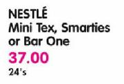 Nestle Mini Tex, Smarties Or Bar One-24's