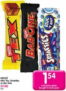 Nestle Mini Tex, Smarties Or Bar One-Each