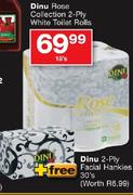 Dinu Rose Collection 2 Ply White Toilet Rolls-10's Pack