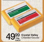 Crystal valley Cheddar/Gouda-750gm Each
