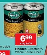 Rhodes Sweetcorn/Whole Kernel Corn - 410g Each