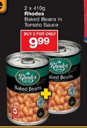 Rhodes Baked Beans In Tomato Sauce - 2 x 410g
