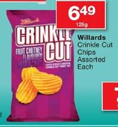 Willards Crinkle Cut Chips Assorted - 125g Each