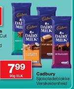 Cadbury Sjokoladeblokke Verskeidenheid - 90g Elk 