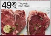T-Bone & Club Steak- Per Kg