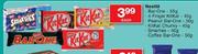 Nestle Bar One-55g/4 Finger Kitkat-45g/Peanut Bar-One-50g Each