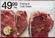 T-Bone & Club Steak - Per Kg