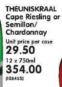 Theuniskraal Cape Riesling Or Semillon/Chardonnay-12x750ml