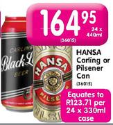 Hansa Carling Or Pilsener Can-24x440ml