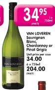 Van Loveren Sauvignon Blanc,Chardonnay Or Pinot Grigio-750ml