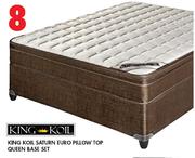 King Koil Saturn Euro Pillow Top Queen Base Set