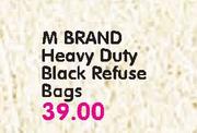 M Brand Heavy Duty Black Refuse Bags