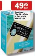 Robertson Crisp Dry White Or Extra Light White-3Ltr Each Pack