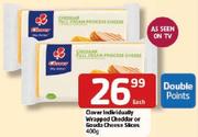 Clover Individually Wrapped Cheddar Or Gouda Cheese Slices-Each-400gm Each