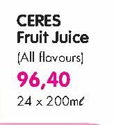Ceres Fruit Juice(All Flavours) - 24X200ml