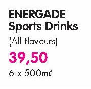Energade Sports Drinks(All Flavours) - 6X500ml