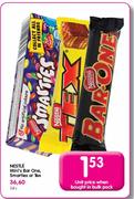 Nestle Mini's Bar One, Smarties Or Tex-Each