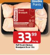 PnP Fresh Chicken Braaipack 8's Or 16's-Per kg