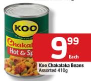 Koo Chakalaka Beans-410Gm Each