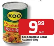 Koo Chakalaka Beans Assorted-410g Each