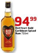 Red Heart Gold Caribbean Spiced Rum-750ml