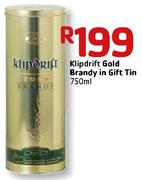 Klipdrift Gold Brandy In Gift Tin-750ml