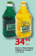Wynn's Cleen Green Orginal Or Lemon 2L Refill Each