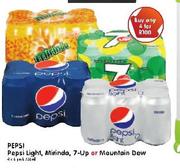 Pepsi Light, Mirinda, 7-up Or Mountain Dew-4 Pack