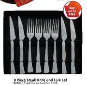8 Piece Steak Knite And Fork Set-Set