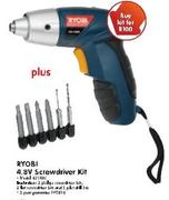 Ryobi 4.8V Screwdriver Kit-Kit