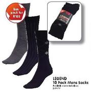 Legend 10 Pack Mens Socks-Pack