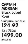 Captain Morgan Black Label Rum-12 x 750ml