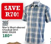 360 Degrees Men's Short-Sleeved Checked Shirt