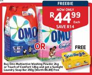 OMO Multiactive Washing Powder-2kg Or Touch Of Comfort-1.8kg
