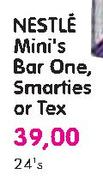 Nestle Mini's Bar One, Smarties or Tex-24's