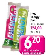 Pvm Energy Bar(Excl 1 Snack)-45gm Each