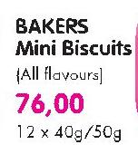 Bakers Mini Biscuits(All Flavours)-12 x 40gm/50gm